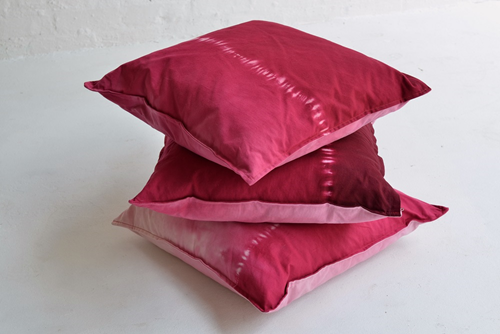 035 Maroon dip-dyed ombre cushions